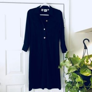 DKNY Buttoned Down Navy Dress